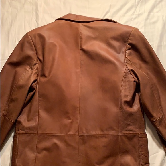 Men’s distressed raw leather blazer - Picture 5 of 6